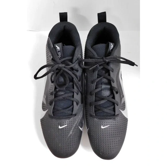 Nike Alpha Menace 4 Varsity Football Cleats Black SilverFN0027-002 sz 13